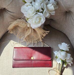 Vintage Coach 70s-80s Water Buffalo Envelope Wallet ( Burgundy )